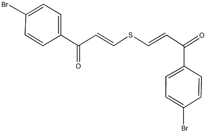 1-(4-bromophenyl)-3-{[3-(4-bromophenyl)-3-oxo-1-propenyl]sulfanyl}-2-propen-1-one Struktur