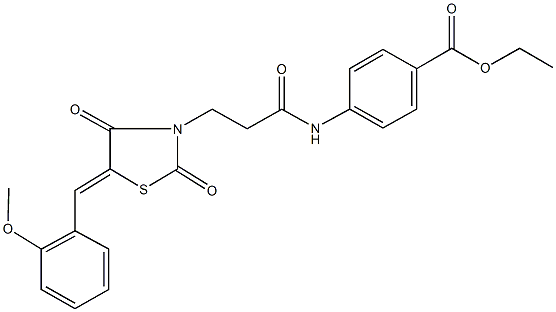 ethyl 4-({3-[5-(2-methoxybenzylidene)-2,4-dioxo-1,3-thiazolidin-3-yl]propanoyl}amino)benzoate Struktur