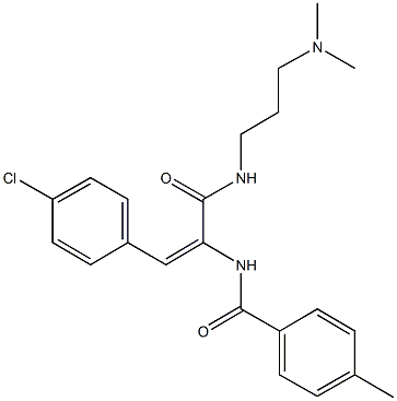 N-[2-(4-chlorophenyl)-1-({[3-(dimethylamino)propyl]amino}carbonyl)vinyl]-4-methylbenzamide Struktur