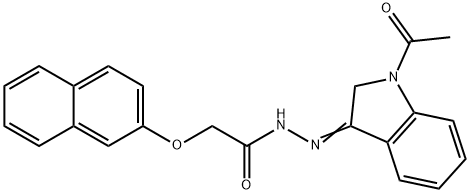 N'-(1-acetyl-1,2-dihydro-3H-indol-3-ylidene)-2-(2-naphthyloxy)acetohydrazide Struktur