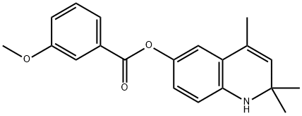 2,2,4-trimethyl-1,2-dihydro-6-quinolinyl 3-methoxybenzoate Struktur