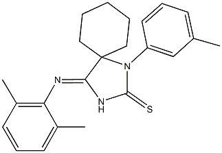 4-[(2,6-dimethylphenyl)imino]-1-(3-methylphenyl)-1,3-diazaspiro[4.5]decane-2-thione Struktur