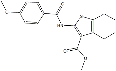 methyl 2-[(4-methoxybenzoyl)amino]-4,5,6,7-tetrahydro-1-benzothiophene-3-carboxylate Struktur