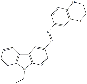 N-(2,3-dihydro-1,4-benzodioxin-6-yl)-N-[(9-ethyl-9H-carbazol-3-yl)methylene]amine Struktur