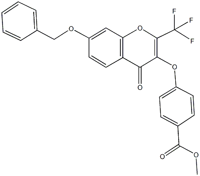 methyl 4-{[7-(benzyloxy)-4-oxo-2-(trifluoromethyl)-4H-chromen-3-yl]oxy}benzoate Struktur