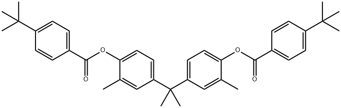 4-(1-{4-[(4-tert-butylbenzoyl)oxy]-3-methylphenyl}-1-methylethyl)-2-methylphenyl 4-tert-butylbenzoate Struktur