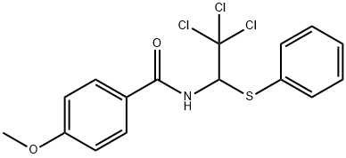 4-methoxy-N-[2,2,2-trichloro-1-(phenylsulfanyl)ethyl]benzamide Struktur