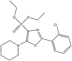 diethyl 2-(2-chlorophenyl)-5-(1-piperidinyl)-1,3-oxazol-4-ylphosphonate Struktur