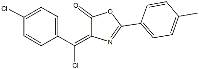 4-[chloro(4-chlorophenyl)methylene]-2-(4-methylphenyl)-1,3-oxazol-5(4H)-one Struktur