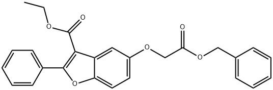 ethyl 5-[2-(benzyloxy)-2-oxoethoxy]-2-phenyl-1-benzofuran-3-carboxylate Struktur