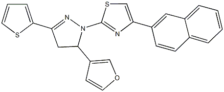 2-[5-(3-furyl)-3-(2-thienyl)-4,5-dihydro-1H-pyrazol-1-yl]-4-(2-naphthyl)-1,3-thiazole Struktur