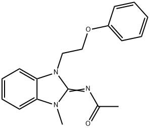 N-[1-methyl-3-(2-phenoxyethyl)-1,3-dihydro-2H-benzimidazol-2-ylidene]acetamide Struktur