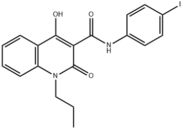 4-hydroxy-N-(4-iodophenyl)-2-oxo-1-propyl-1,2-dihydroquinoline-3-carboxamide Struktur