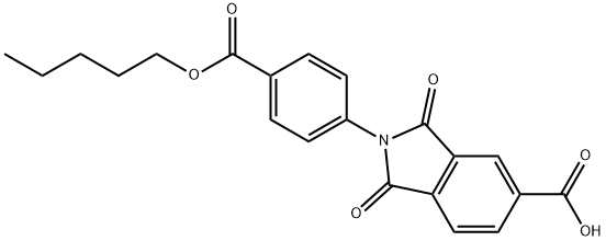 1,3-dioxo-2-{4-[(pentyloxy)carbonyl]phenyl}-5-isoindolinecarboxylic acid Struktur