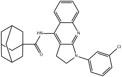 N-[1-(3-chlorophenyl)-2,3-dihydro-1H-pyrrolo[2,3-b]quinolin-4-yl]-1-adamantanecarboxamide Struktur