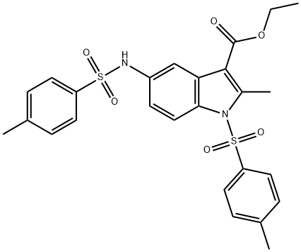 ethyl 2-methyl-1-[(4-methylphenyl)sulfonyl]-5-{[(4-methylphenyl)sulfonyl]amino}-1H-indole-3-carboxylate Struktur