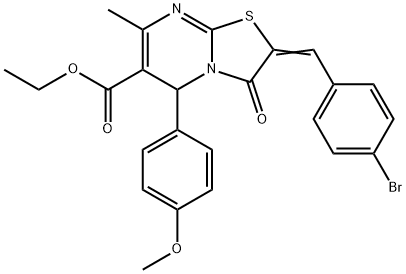 ethyl 2-(4-bromobenzylidene)-5-(4-methoxyphenyl)-7-methyl-3-oxo-2,3-dihydro-5H-[1,3]thiazolo[3,2-a]pyrimidine-6-carboxylate Struktur