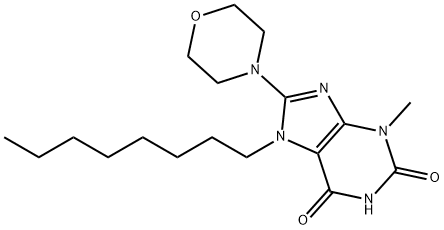 3-methyl-8-(4-morpholinyl)-7-octyl-3,7-dihydro-1H-purine-2,6-dione Struktur