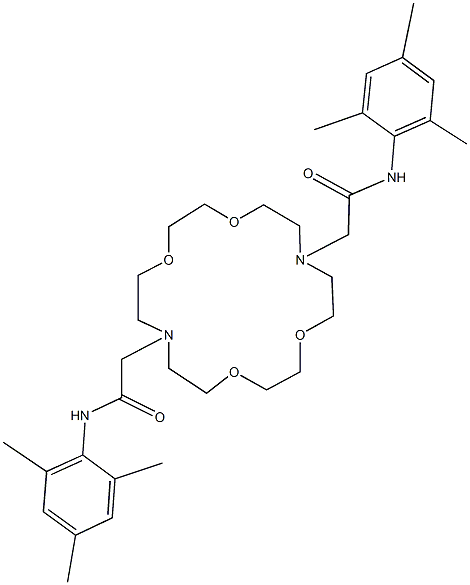 N-mesityl-2-{16-[2-(mesitylamino)-2-oxoethyl]-1,4,10,13-tetraoxa-7,16-diazacyclooctadecan-7-yl}acetamide Struktur