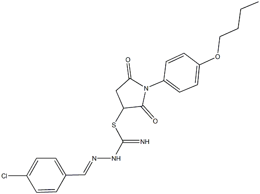 1-(4-butoxyphenyl)-2,5-dioxo-3-pyrrolidinyl 2-(4-chlorobenzylidene)hydrazinecarbimidothioate Struktur