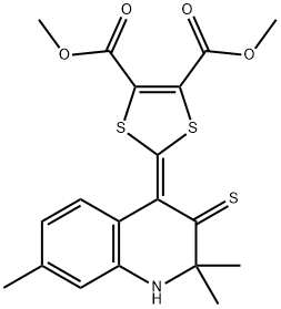 dimethyl 2-(2,2,7-trimethyl-3-thioxo-2,3-dihydro-4(1H)-quinolinylidene)-1,3-dithiole-4,5-dicarboxylate Struktur