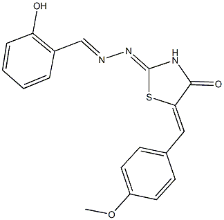 2-hydroxybenzaldehyde [5-(4-methoxybenzylidene)-4-oxo-1,3-thiazolidin-2-ylidene]hydrazone Struktur