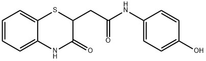 N-(4-hydroxyphenyl)-2-(3-oxo-3,4-dihydro-2H-1,4-benzothiazin-2-yl)acetamide Struktur