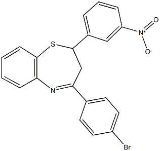 4-(4-bromophenyl)-2-{3-nitrophenyl}-2,3-dihydro-1,5-benzothiazepine Struktur