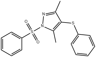 3,5-dimethyl-4-(phenylsulfanyl)-1-(phenylsulfonyl)-1H-pyrazole Struktur