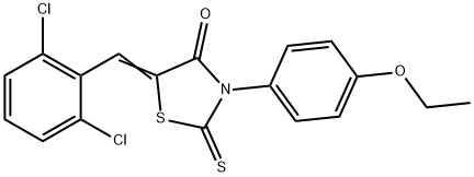 5-(2,6-dichlorobenzylidene)-3-(4-ethoxyphenyl)-2-thioxo-1,3-thiazolidin-4-one Struktur