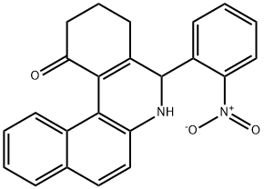 5-{2-nitrophenyl}-3,4,5,6-tetrahydrobenzo[a]phenanthridin-1(2H)-one Struktur