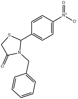 3-benzyl-2-{4-nitrophenyl}-1,3-thiazolidin-4-one Struktur