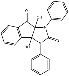 3a,8a-dihydroxy-1,3-diphenyl-2-thioxo-2,3,3a,8a-tetrahydroindeno[1,2-d]imidazol-8(1H)-one Struktur