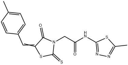 2-[5-(4-methylbenzylidene)-4-oxo-2-thioxo-1,3-thiazolidin-3-yl]-N-(5-methyl-1,3,4-thiadiazol-2-yl)acetamide Struktur