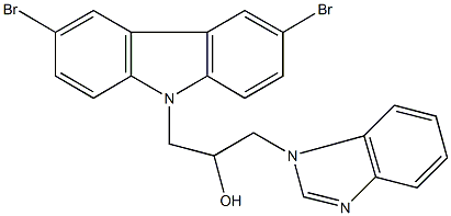 1-(1H-benzimidazol-1-yl)-3-(3,6-dibromo-9H-carbazol-9-yl)-2-propanol Struktur