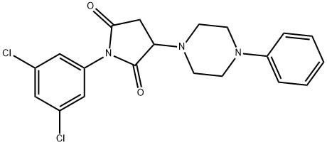 1-(3,5-dichlorophenyl)-3-(4-phenyl-1-piperazinyl)-2,5-pyrrolidinedione Struktur