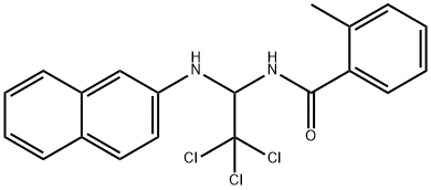 2-methyl-N-[2,2,2-trichloro-1-(2-naphthylamino)ethyl]benzamide Struktur