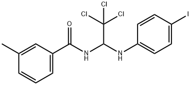 3-methyl-N-[2,2,2-trichloro-1-(4-iodoanilino)ethyl]benzamide Struktur