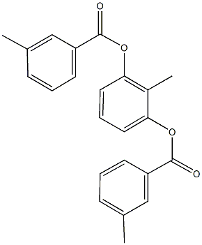 2-methyl-3-[(3-methylbenzoyl)oxy]phenyl 3-methylbenzoate Struktur