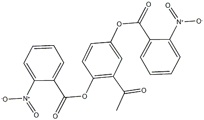 2-acetyl-4-({2-nitrobenzoyl}oxy)phenyl 2-nitrobenzoate Struktur