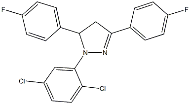 1-(2,5-dichlorophenyl)-3,5-bis(4-fluorophenyl)-4,5-dihydro-1H-pyrazole Struktur