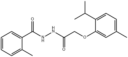 N'-[(2-isopropyl-5-methylphenoxy)acetyl]-2-methylbenzohydrazide Struktur