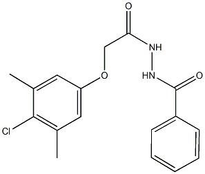 2-[(4-chloro-3,5-dimethylphenyl)oxy]-N'-(phenylcarbonyl)acetohydrazide Struktur