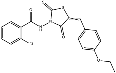 2-chloro-N-[5-(4-ethoxybenzylidene)-4-oxo-2-thioxo-1,3-thiazolidin-3-yl]benzamide Struktur