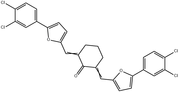 2,6-bis{[5-(3,4-dichlorophenyl)-2-furyl]methylene}cyclohexanone Struktur