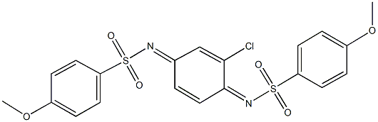 N-(2-chloro-4-{[(4-methoxyphenyl)sulfonyl]imino}-2,5-cyclohexadien-1-ylidene)-4-methoxybenzenesulfonamide Struktur