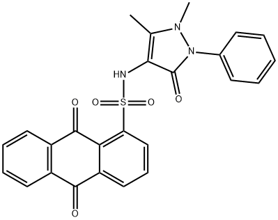 N-(1,5-dimethyl-3-oxo-2-phenyl-2,3-dihydro-1H-pyrazol-4-yl)-9,10-dioxo-9,10-dihydro-1-anthracenesulfonamide Struktur