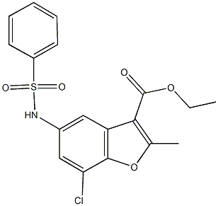 ethyl 7-chloro-2-methyl-5-[(phenylsulfonyl)amino]-1-benzofuran-3-carboxylate Struktur