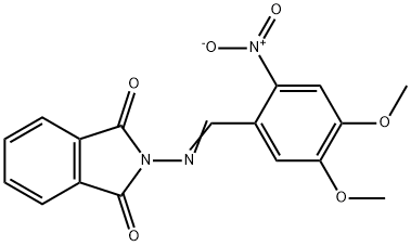 2-({2-nitro-4,5-dimethoxybenzylidene}amino)-1H-isoindole-1,3(2H)-dione Struktur