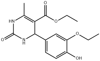 ethyl 4-(3-ethoxy-4-hydroxyphenyl)-6-methyl-2-oxo-1,2,3,4-tetrahydro-5-pyrimidinecarboxylate Struktur